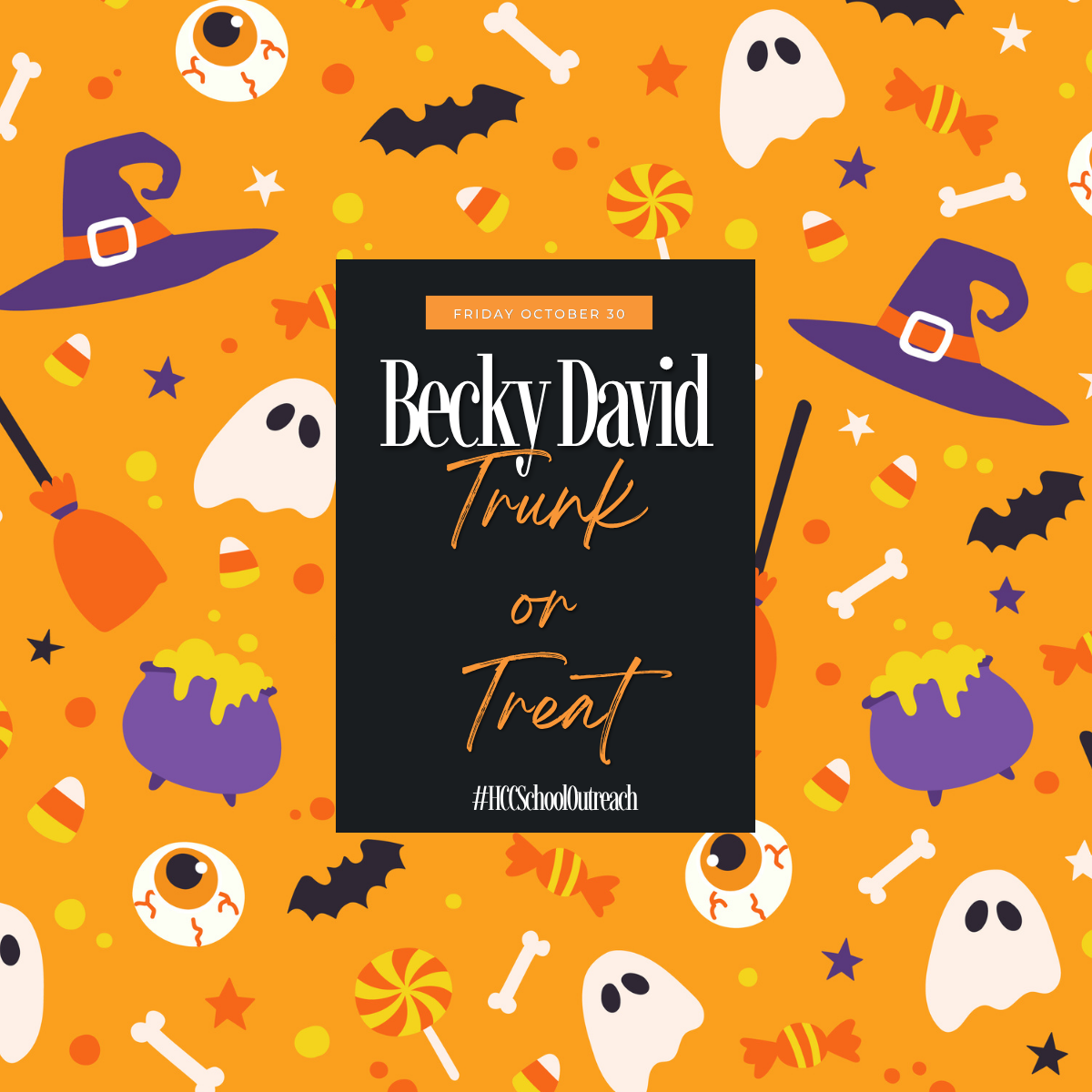 Becky David Elementary Trunk or Treat flyer, Friday, October 30